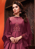Indian Suits - Burgundy Silk Gown