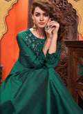 Indian Suits - Dark Green Designer Silk Gown
