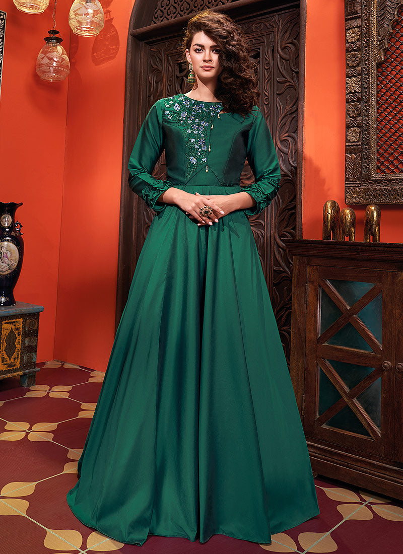Dark Green Designer Gown