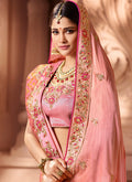 Pink Overall Embroidered Designer Silk Saree