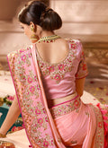 Pink Overall Embroidered Designer Silk Saree