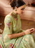 Light Green Embroidered Designer Silk Saree