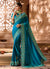 Blue Overall Embroidered Designer Silk Saree