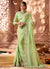 Light Green Overall Embroidered Designer Silk Saree