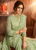 Light Green Embroidered Pallu Traditional Saree