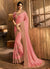 Light Pink With Golden Embroidered Traditional Saree