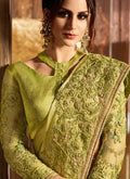 Neon Green Embroidered Pallu Traditional Saree
