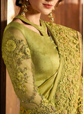 Neon Green Embroidered Pallu Traditional Saree