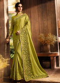 Neon Green Embroidered Pallu Traditional Saree