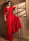 Bright Red With Pallu Traditional Saree