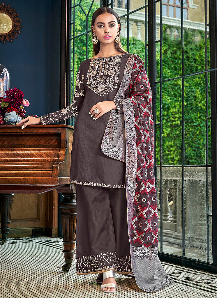 Silk Palazzos Pant Suit