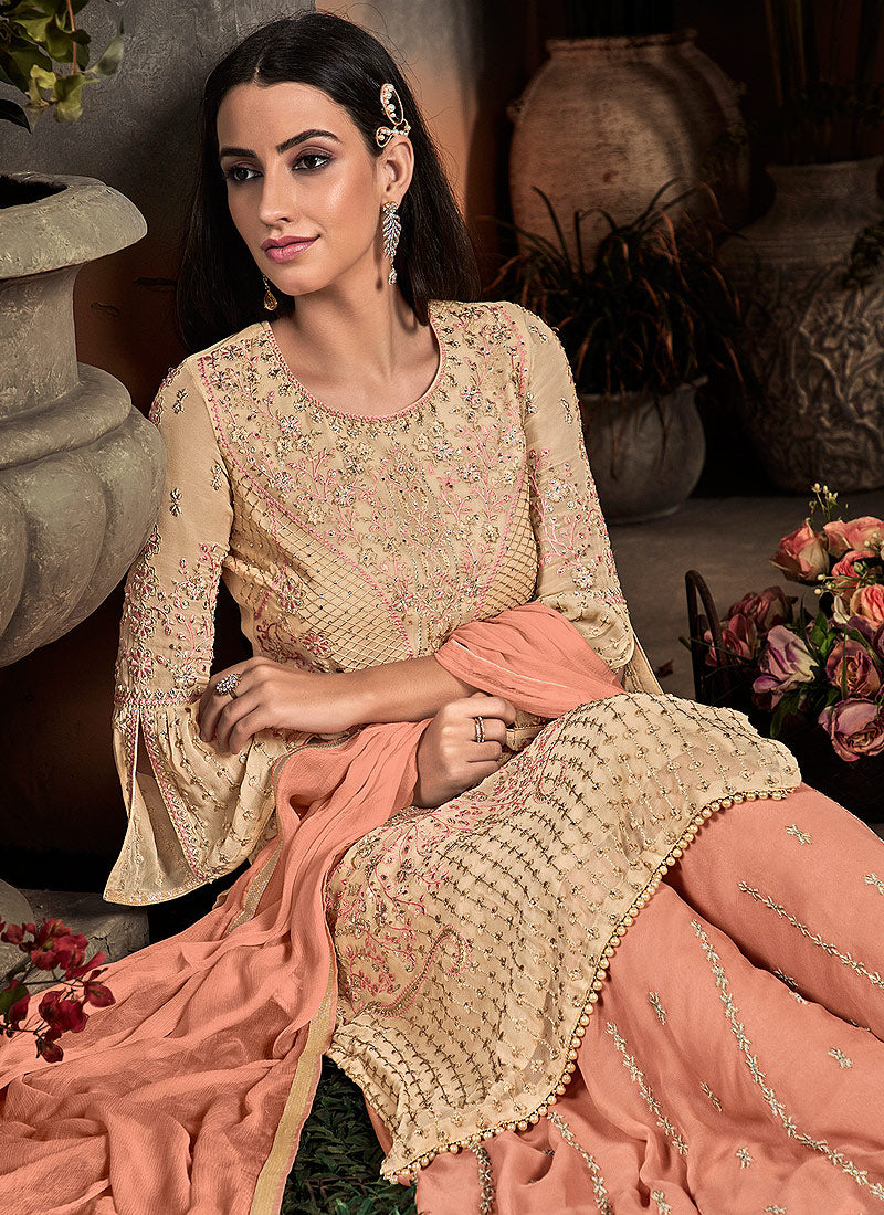 Embroidered Palazzo Suit