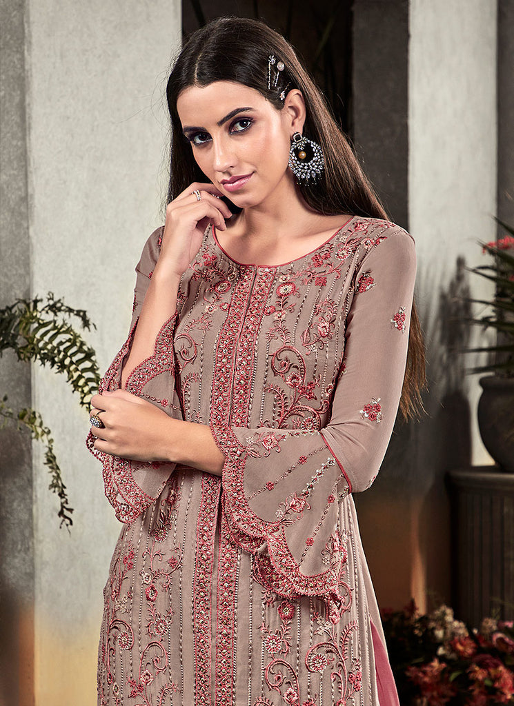 Embroidered Palazzo Suit