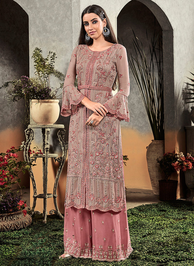 Embroidered Palazzo Suit