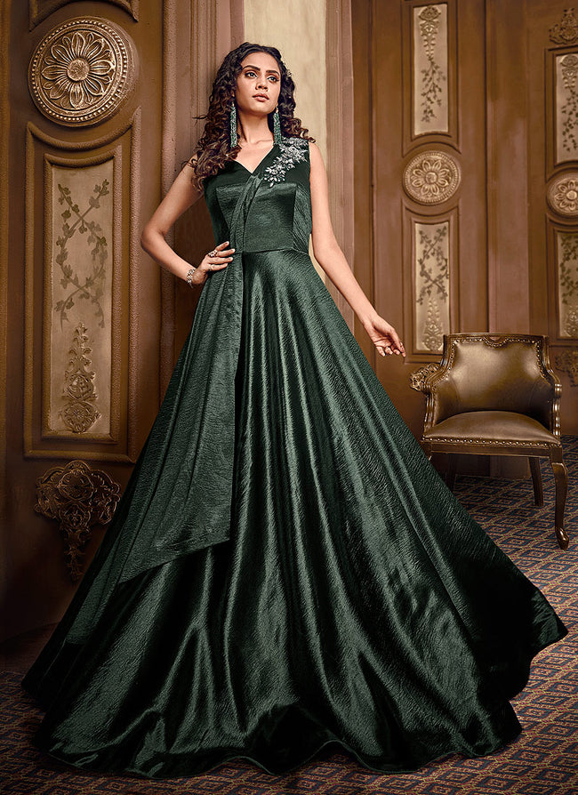 Ready to ship | Green Casual Thread Gown and Green Casual Thread Trendy Gown  online shopping