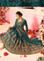 Turquoise Blue With Traditional Embroidered Detail Designer Kalidar Anarkali Suit