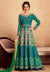 Turquoise Green Embroidered Silk Anarkali Suit