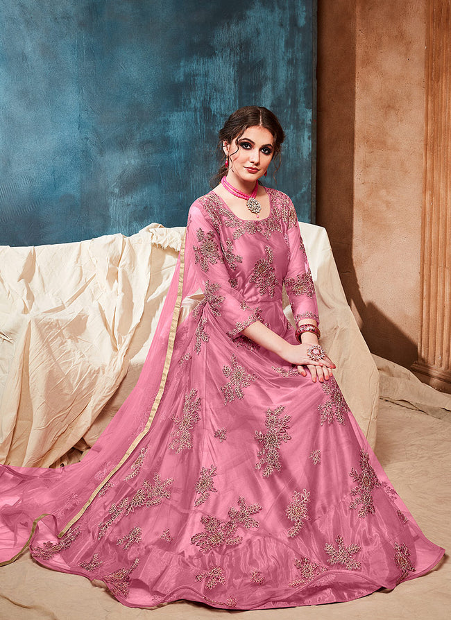 Embroidered Casual Anarkali Suit