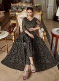  Black Zari Embroidered Anarkali Lehenga Suit , Salwar kameez