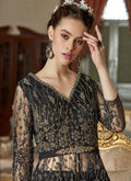  Black Zari Embroidered Anarkali Lehenga Suit , Salwar kameez