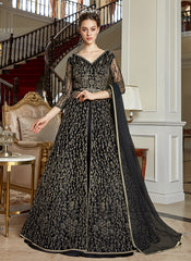 Black Anarkali Lehenga Suit