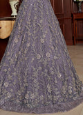  Lilac Purple Embroidered Anarkali Lehenga Suit, Salwar Kameez