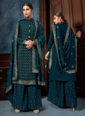 Turquoise Pakistani Palazzo Suit