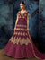 Wine Golden Embroidered Georgette Anarkali Suit