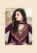 Wine Purple Elegant Embroidered Anarkali Suit