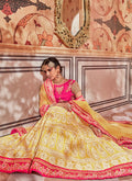 Yellow Tones With Pink Contrast Traditional Lehenga Choli Set