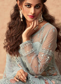 Indian Clothes - Light Blue Pakistani Salwar Kameez Suit